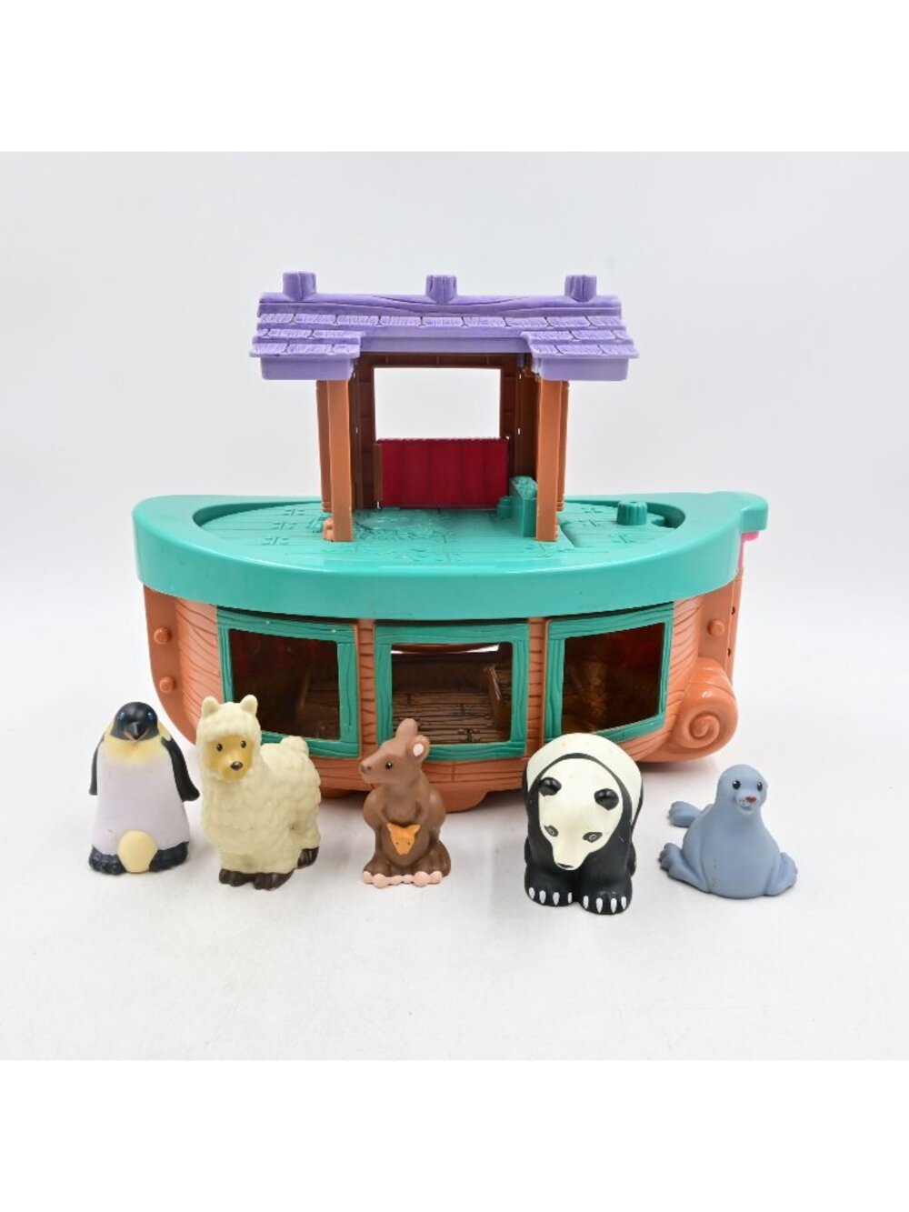 Fisher-Price Little People Noah's Ark Toy Boat Deck Base With 5 Animal Figures